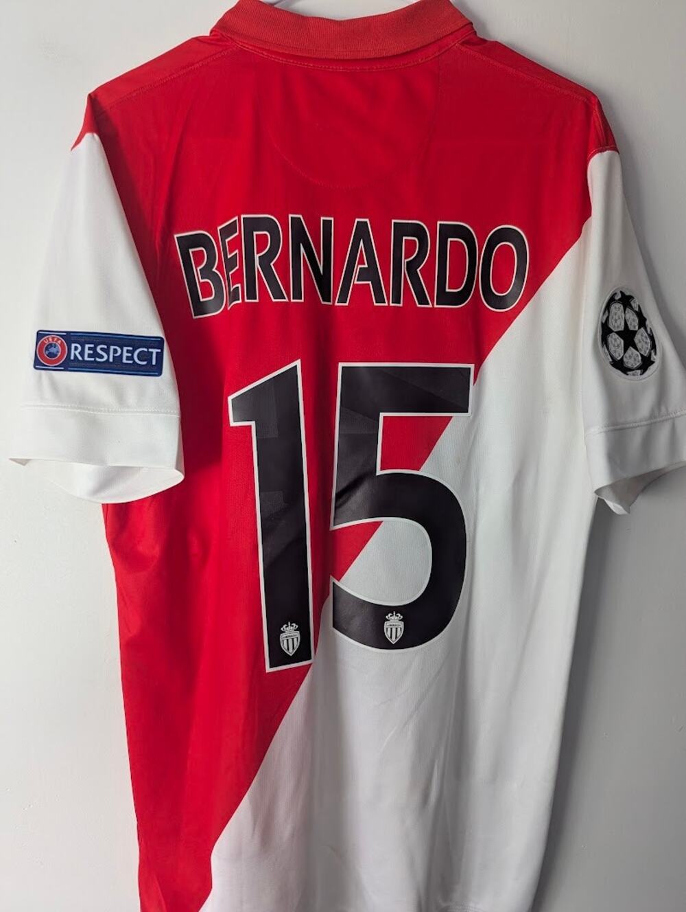 Monaco Bernardo Silva 2014/15 Home Jersey Large UCL Fully Patched